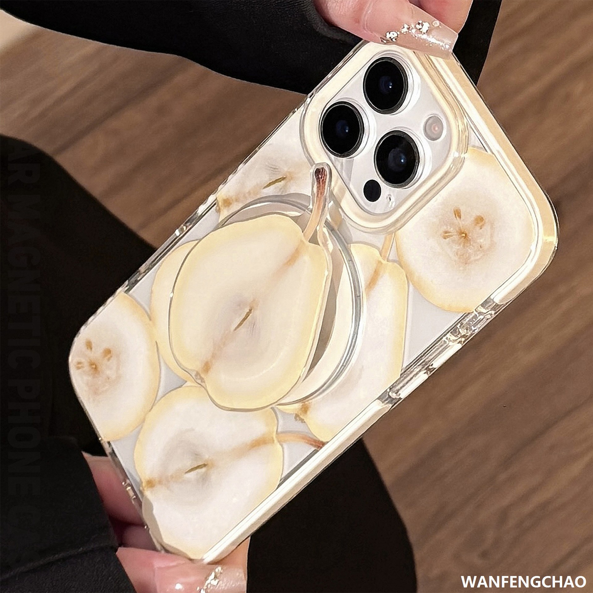 水果磁吸支架适用苹果16手机壳黄梨子iPhone15promax防摔11小众13