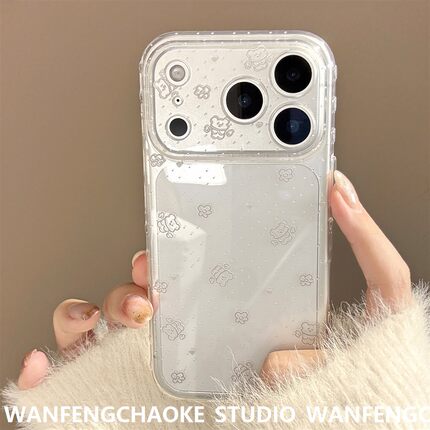 奶萌小熊适用iPhone18Promax防摔透明17简约波点16软套15手机包14