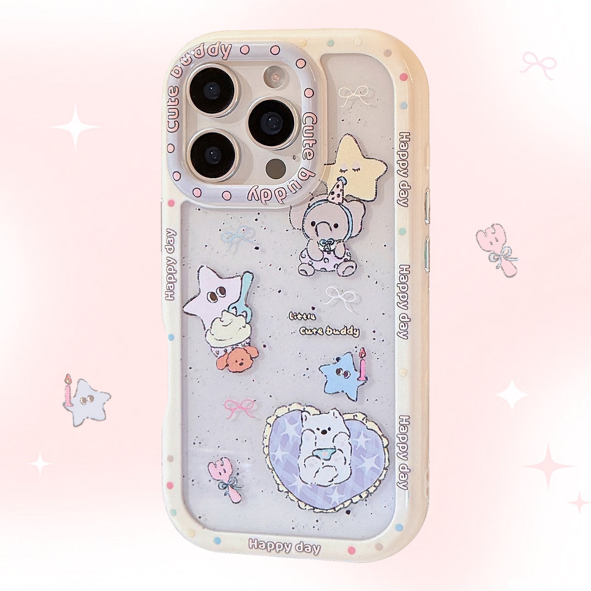 可爱星星小象适用苹果16promax手机壳iphone13亚克力15硬14防摔11