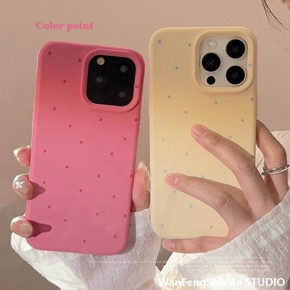 简约ins风纯色波点iphone17手包