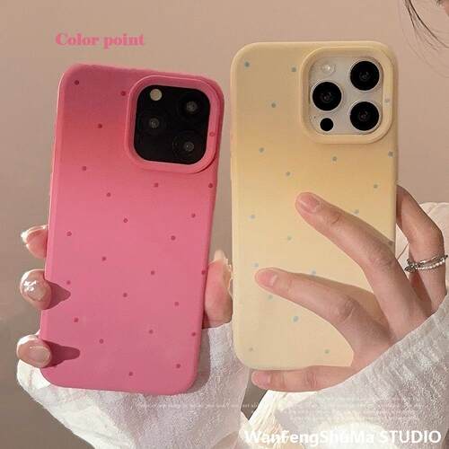 简约ins风纯色波点iphone17手机13硅胶14适用16pro max软15