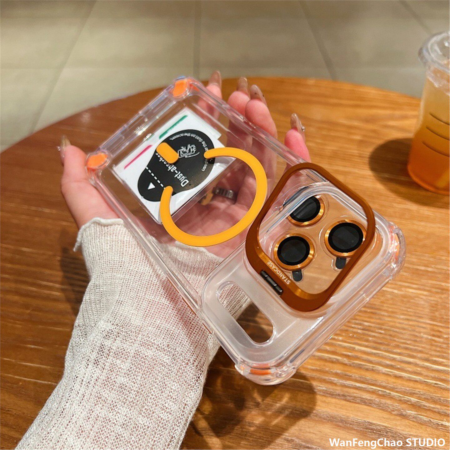 17PROMAX透明磁吸手机包适用苹果16镜头支架镜头膜保护套15