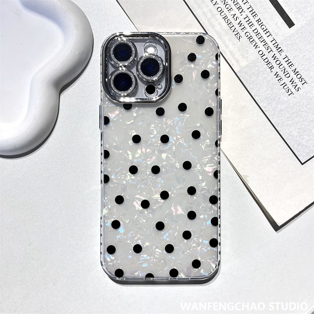 百搭手机壳适用16波点苹果15promax镜头膜iphone13防摔12复古15