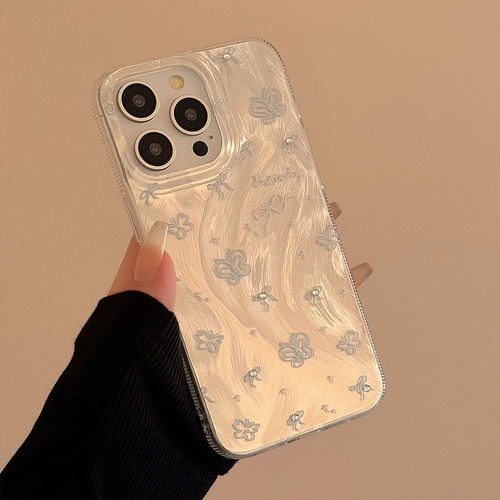 羽纱蓝色珍珠蝴蝶结iPhone17Pro