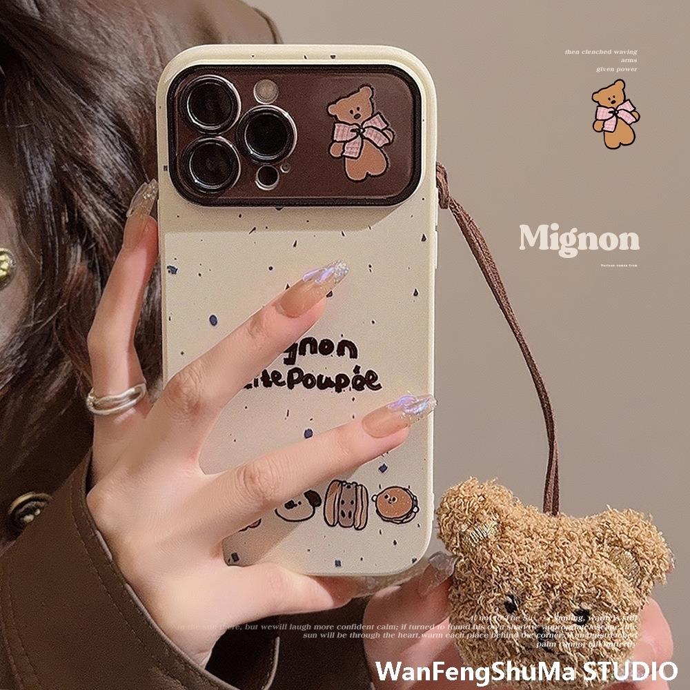 原创可爱软泼墨小熊挂绳适用16