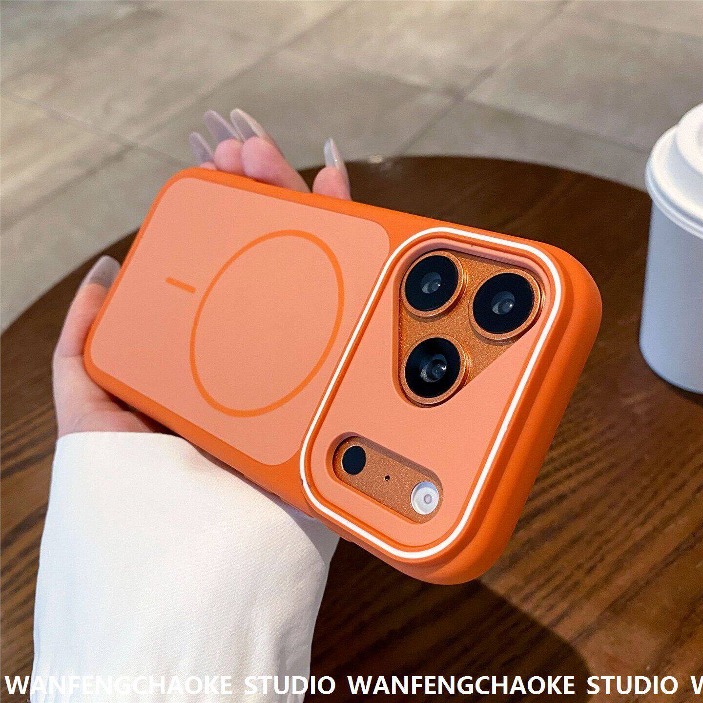 适用iPhone17promax手机包双色肤感磁吸磨砂苹果16全包防摔手机包