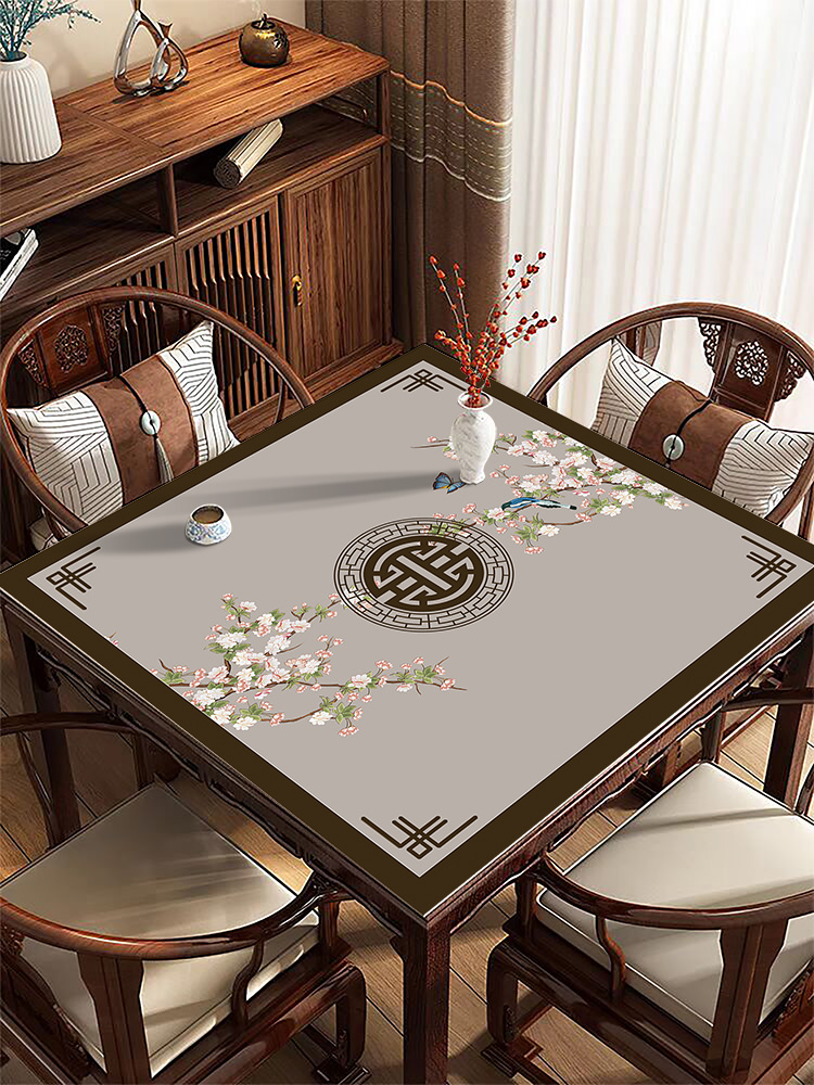 方桌布新型中式咖啡桌垫方桌垫免洗方桌布麻将机方桌保护垫
