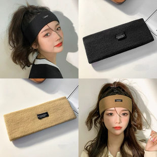 运动头套针织束发带秋冬季马拉松跑步专业头巾宽边女款护额头保暖