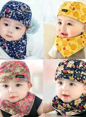 婴儿帽子全棉薄款夏款凉帽新生儿1-2-3岁男女宝宝春秋海盗帽头巾