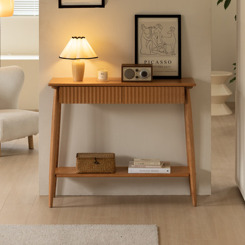 樱桃木玄关柜北欧日式走廊装饰