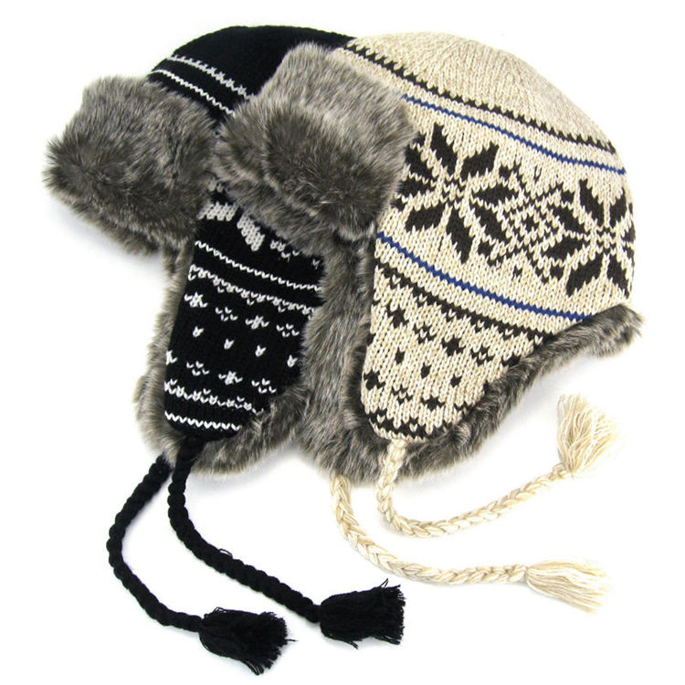 帽天帽地男女士帽子针织帽冬季温暖舒适雪花帽大童加厚雷锋护耳帽