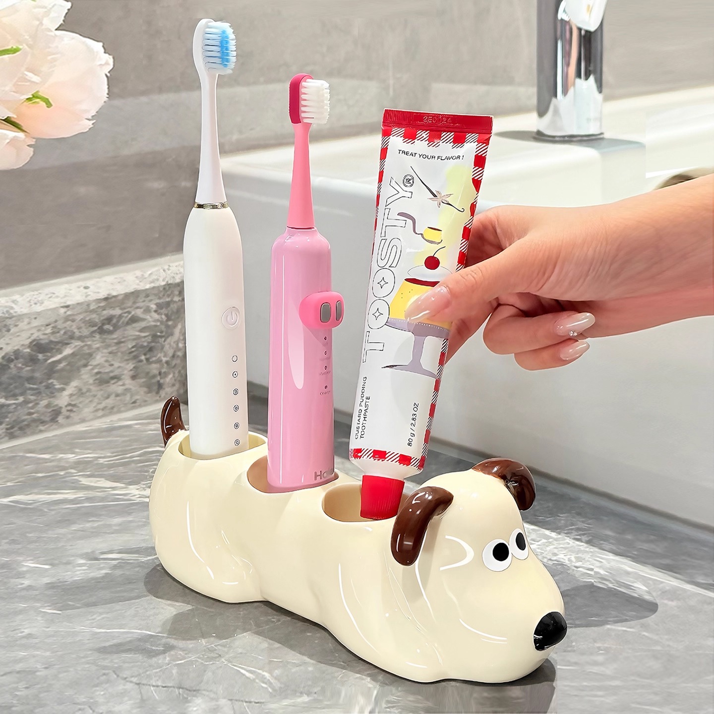 BSD卫生间台面电动牙刷底座陶瓷