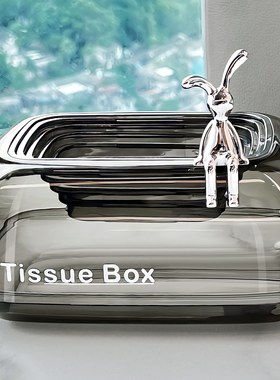轻奢纸巾盒高级感家用客厅高档餐巾纸盒子创意纸抽盒下沉式抽纸盒