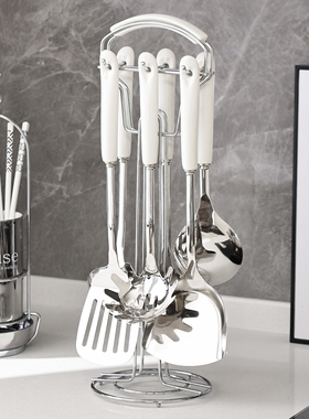 食品级厨房不锈钢白色锅铲厨具套装炒菜铲子勺子家用铲勺汤勺漏勺