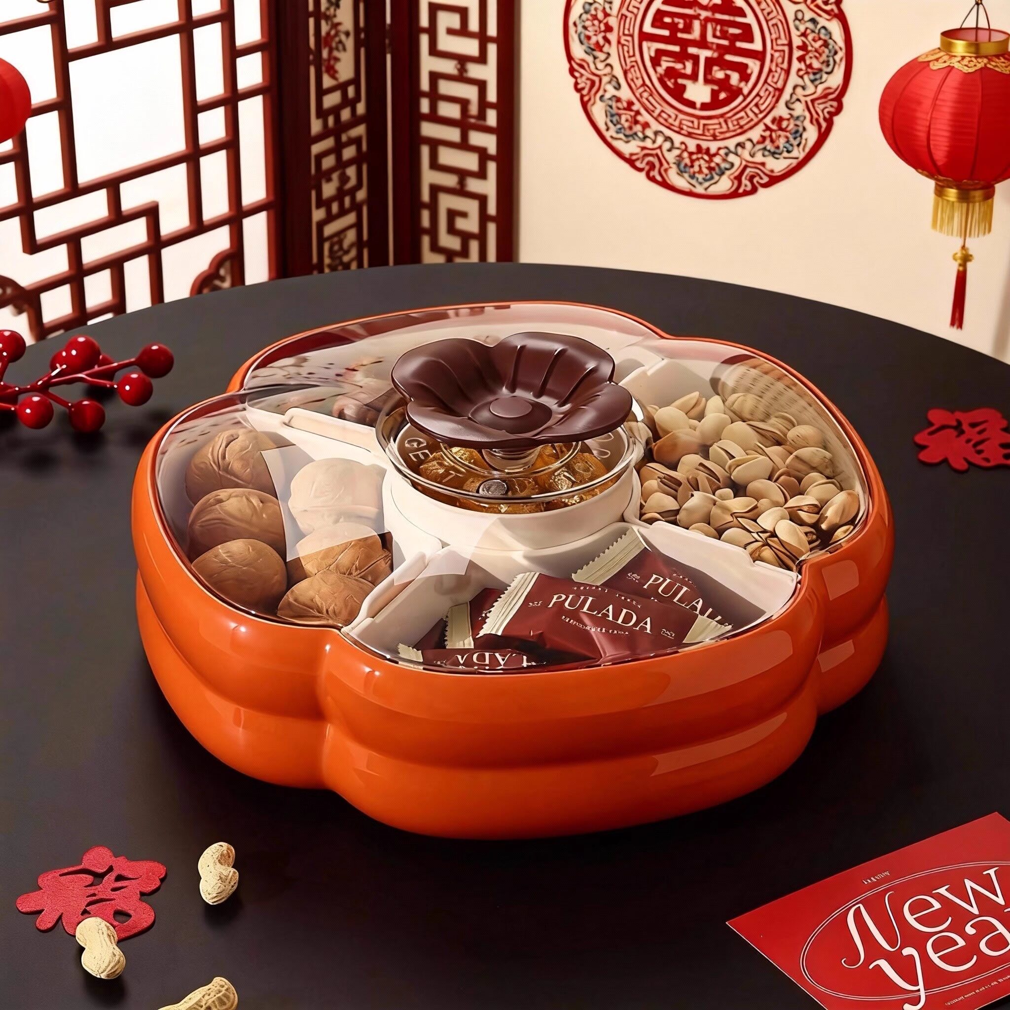 创意果盘客厅茶几家用零食摆放盘防尘分格干果盘大容量糖果收纳盒,餐饮具,果盆/果盘/果篮,淘宝优惠券,粉丝福利购,淘宝优惠卷