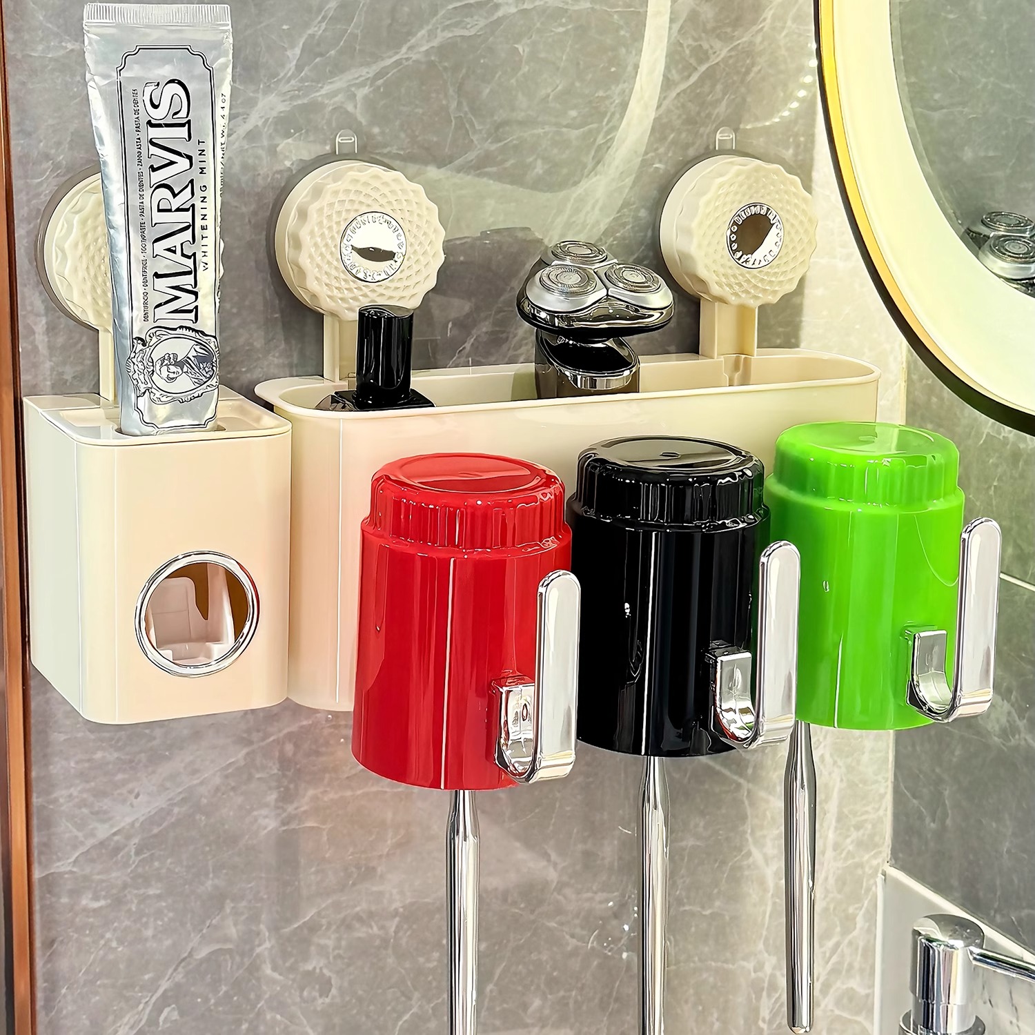 BSD吸盘牙刷置物架壁挂式免打孔