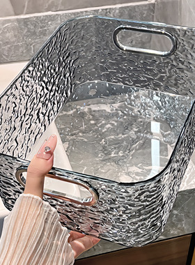 轻奢亚克力收纳盒桌面透明面膜护肤品化妆品收纳筐零食杂物整理盒