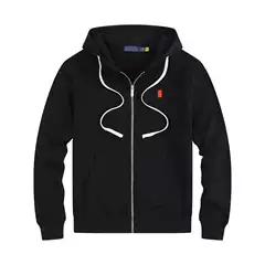 Autumn and Winter Men's Cardigan Casual Jacket Hooded Fleece-Lined Zipper Pure Cotton Sweatshirt Sports Jacket Men's Top Baseball Jacket