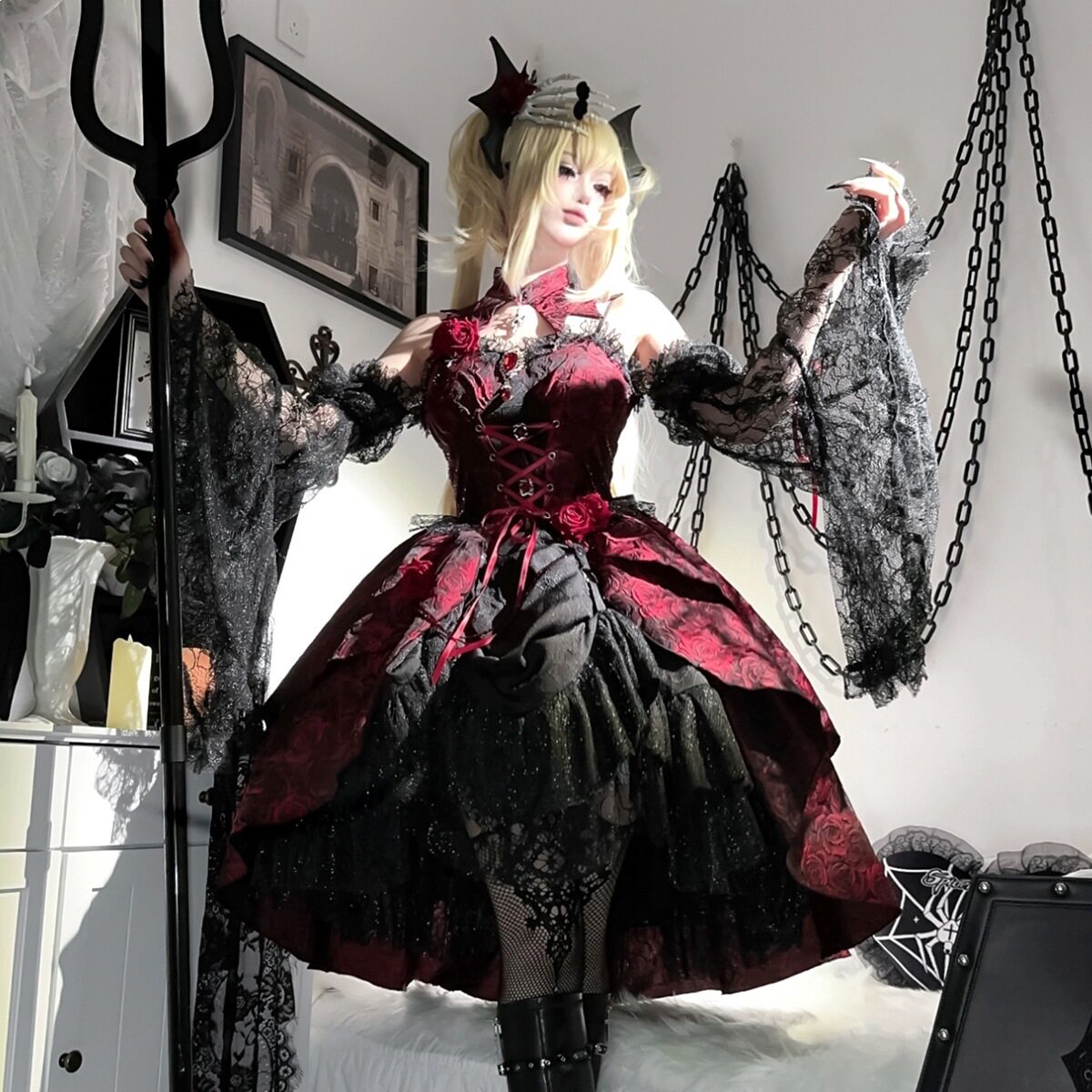 2026熊逗酱原创玫瑰皿洛丽塔女Lolita吊带裙日常可爱甜美裙子7109图片