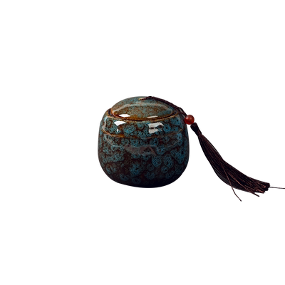 袖珍风陶瓷窑变迷你茶盒子存储罐