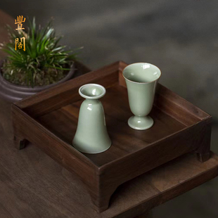 一两高脚杯陶瓷酒杯烈酒白酒家用陶瓷酒盅黄酒米酒酒盏供奉大号杯