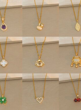 项链钛钢女夏季小众设计感轻奢项链女生精致百搭感简约配饰