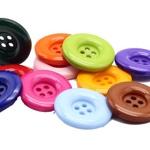 糖果色彩色树脂圆形毛呢大衣扣子风衣呢子大纽扣毛衣外套四眼纽扣