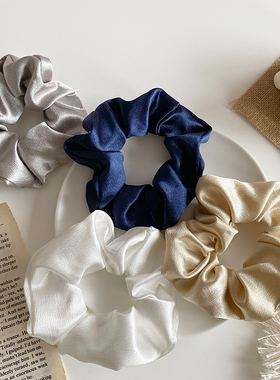 法式大肠发圈ins简约缎面复古猪大肠圈bm肥肠发绳女紫色韩系头绳