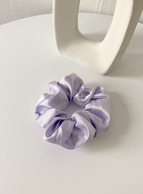 bm大肠发圈紫色 ins法式缎面布料发绳简约 brandy虞书欣同款纯色