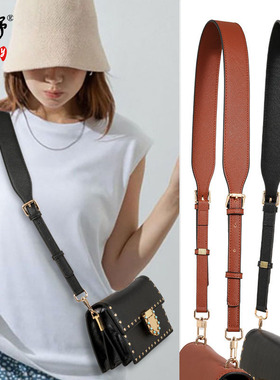 妤程适用于mk包包肩带配件棕色十字纹黑色背包带单买替换斜挎包带