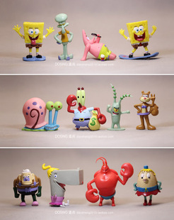 散货 大号 海绵人偶小宝宝 蟹老板 塑料手办公仔摆件模型