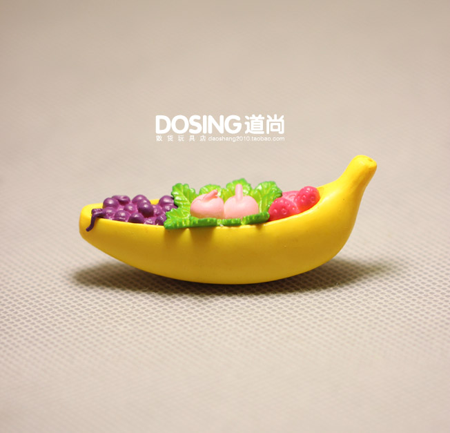 仿真微缩 小号 水果香蕉船 可爱卡通q版摆件 微景观模型公仔摆件