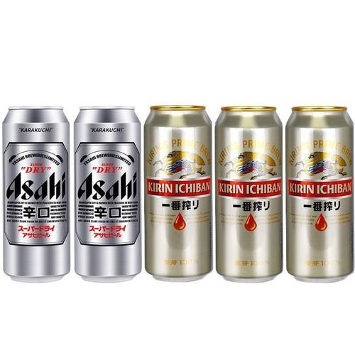ASAHI朝日啤酒日式精酿500ml*5听新老包装辛口生啤特价麒麟一番榨