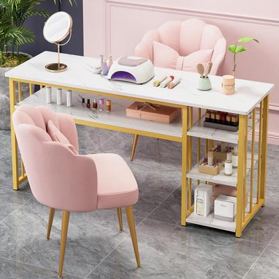 美甲店专用桌子2025新款轻奢高级感单双人工作台小型网红桌椅套装