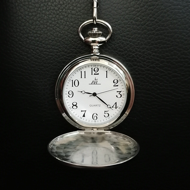 上海老乱牌怀表全钢石英翻盖项链表可定制刻字护士男女表老人学生