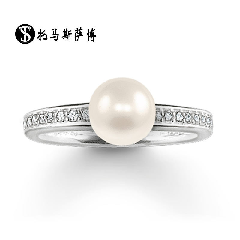 白珍珠戒指环新款时尚甜美饰品女送女友托马斯萨博外贸韩版首饰品