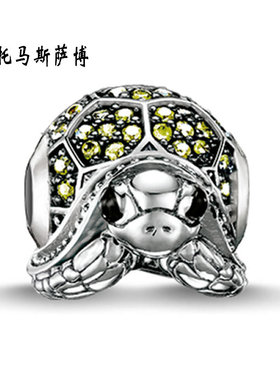 DIY饰品配件镶钻绿色水晶乌龟串珠时尚女百搭潮人托马斯萨博KARMA