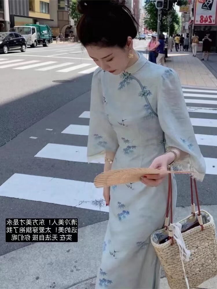 大Eees原创轻奢优雅高端改良四美子戚薇新中式斜开襟溪子柳旗袍裙使用感如何?