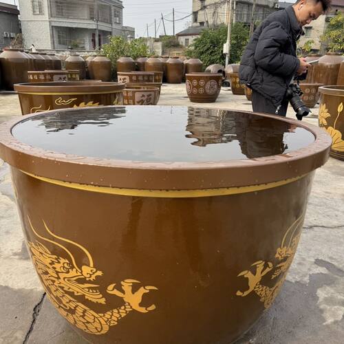 (大号龍缸)风水缸摆件缸盆栽缸特大花盆宽口大水缸陶瓷缸流水造景