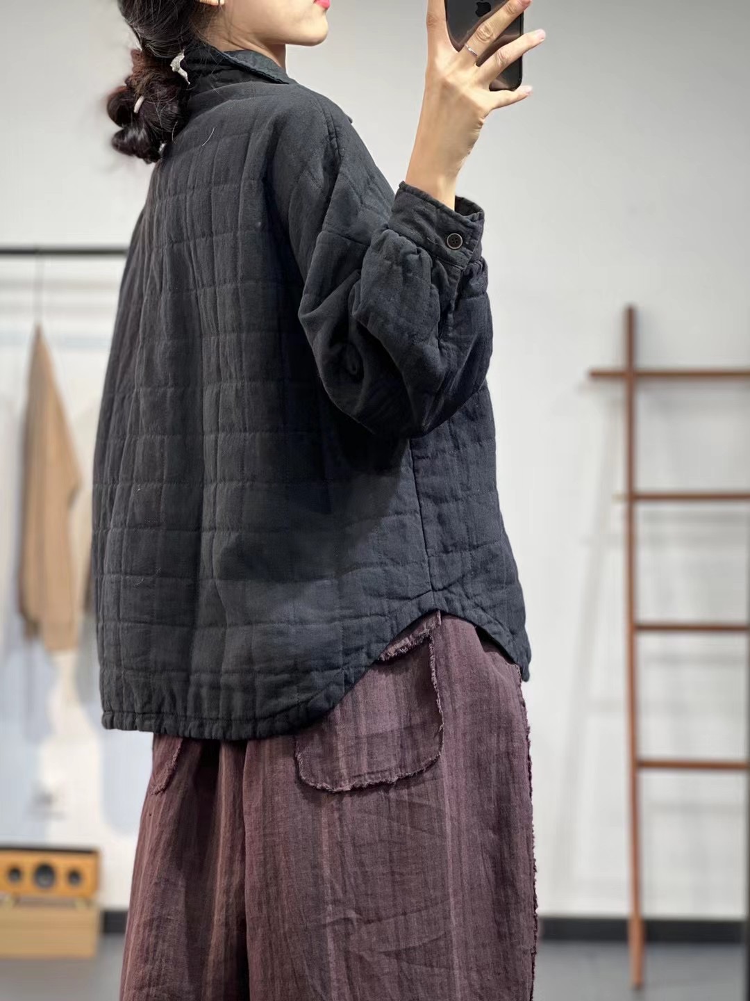 棉服文艺复古单排多花社冬季原创