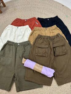 软糯半松紧腰磨破做旧品质感休闲裤 花社正品 五分短裤 新款 9179夏季