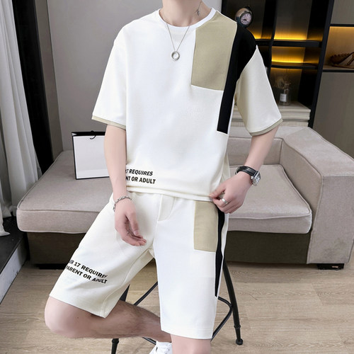 牧外青少年短袖体恤夏季一套衣服