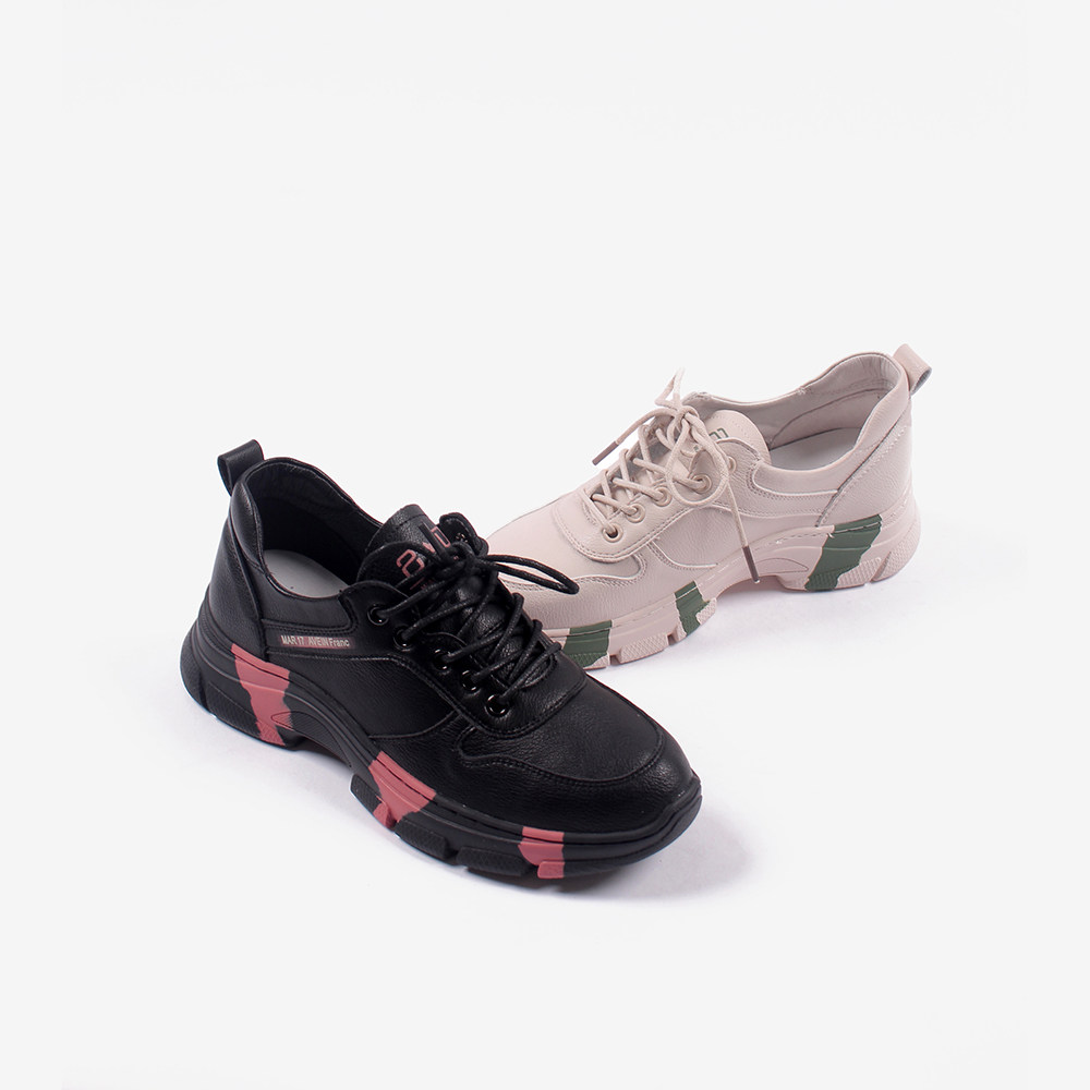 佰诗奴运动鞋女ins 百搭单鞋女平底2020春季新品真皮平底休闲鞋