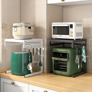 放空气炸锅置物架厨房台面多功能家用电饭煲收纳架分层电气储物架