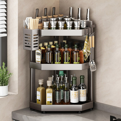 厨房台面调料置物架三角收纳