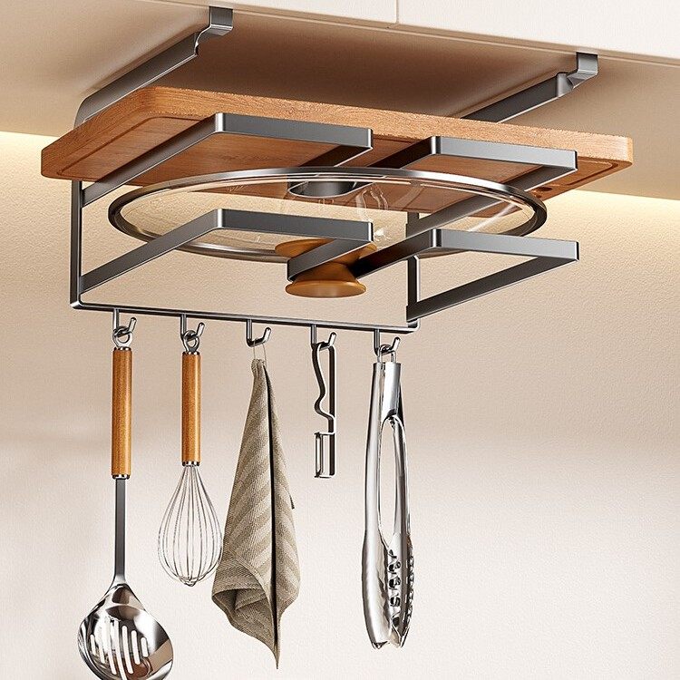 厨房置物架多功能家用台面锅具收纳架锅盖架子灶台防尘收纳架