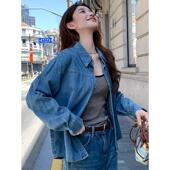 百搭宽松衬衣外套 新款 实拍简约休闲牛仔衬衫 女春季