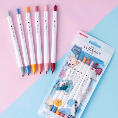 日本ZEBRA斑马clickart动物限定色按动荧光笔水彩笔手账标记重点