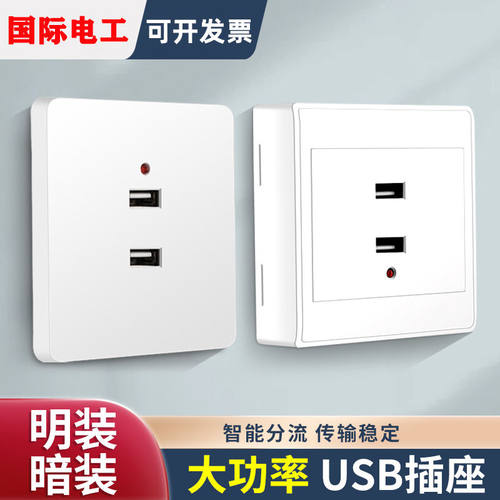 86型暗装二孔USB插座二位