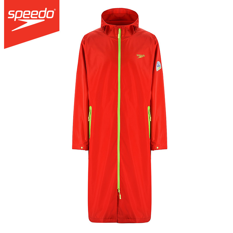 Speedo/速比涛棉服青少年长款出水摇粒绒训练秋冬游泳加绒保暖